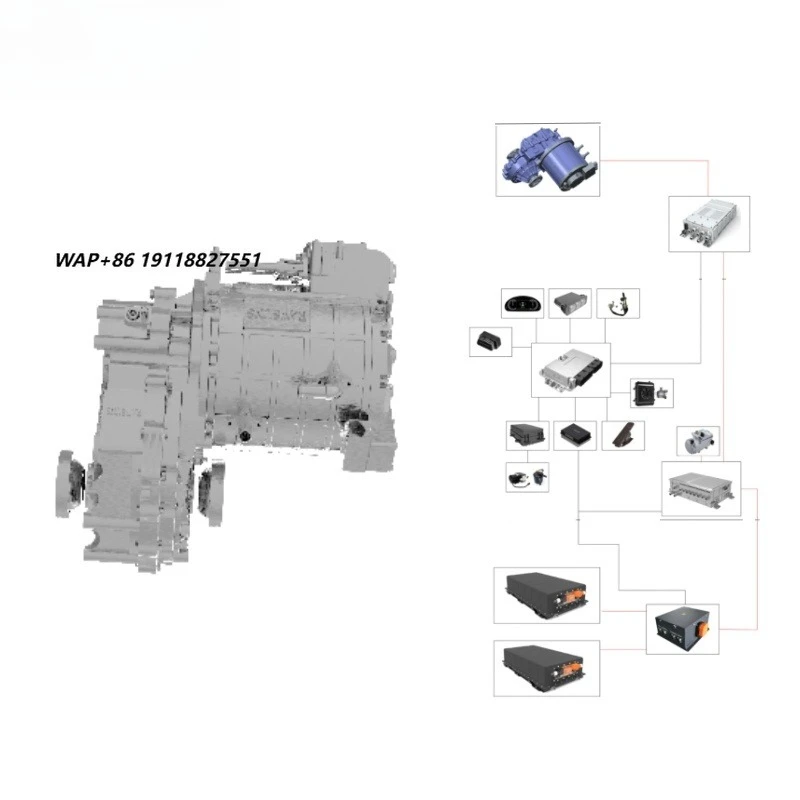 Rawsuns 11000rpm Electric Motor 60/110kw Reduction Gearbox Differential Axis Shaft End EV Convertion Kit RAD2380 Passenger Car