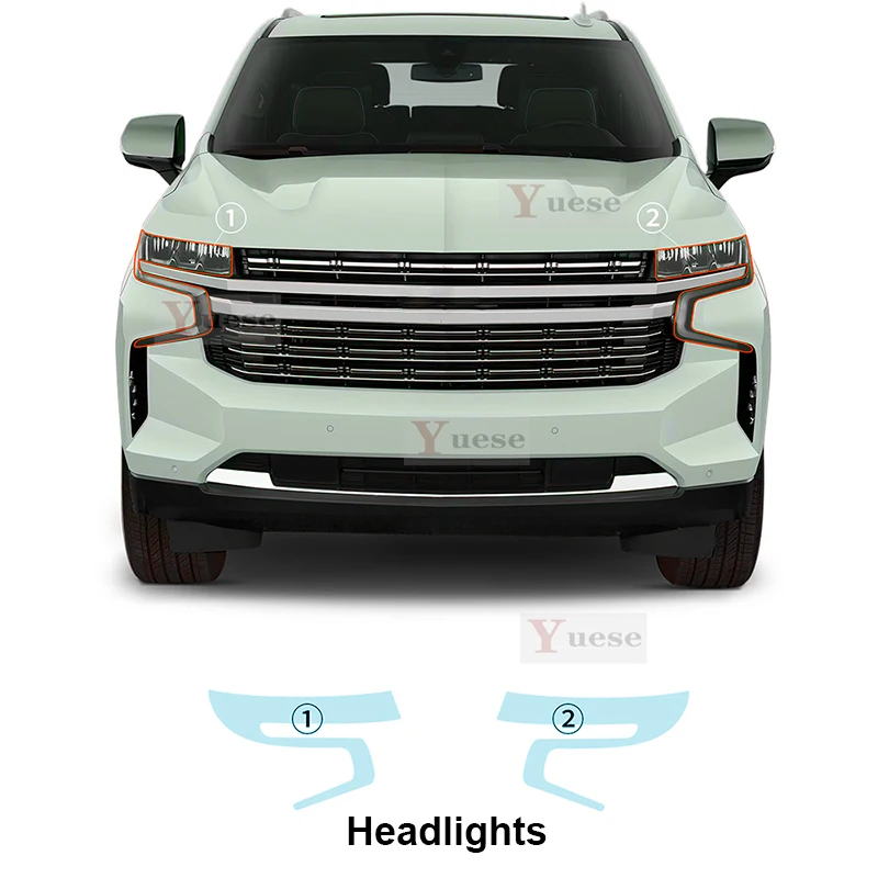 

For Chevrolet TAHOE 2021-2023 Car Protection Film Headlight Mirror Film TPU Clear Anti Scratch Sticker