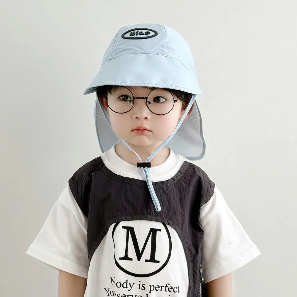 

Cute Sweet Kids Shawl Sun Hat Breathable Quick Dry Baby Sun Protection Hat Cotton Sunscreen Children Fishmen Hat Girls