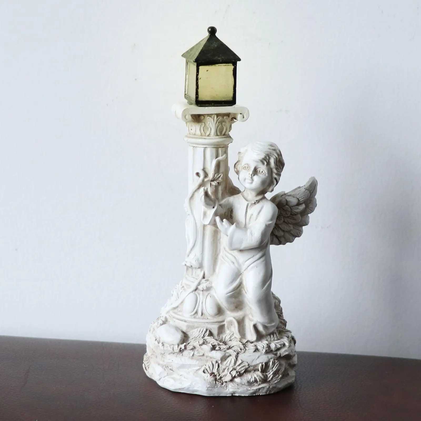 Roman Pillar Fairy Angel Figurine Solar Statue Sculpture Art for Decor