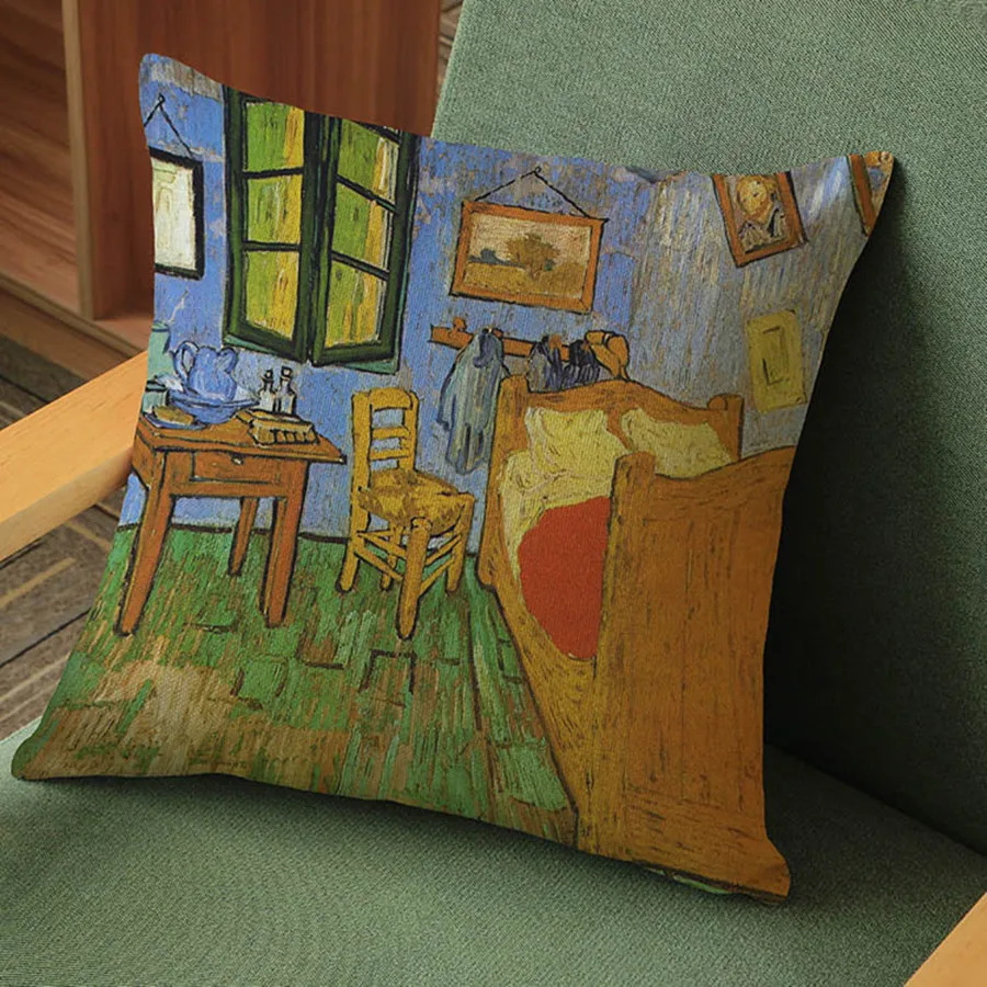 Famous painter van gogh rural theme works cushion oil painting style home decorative sofa chair throw pillows pillowcase 45x45cm