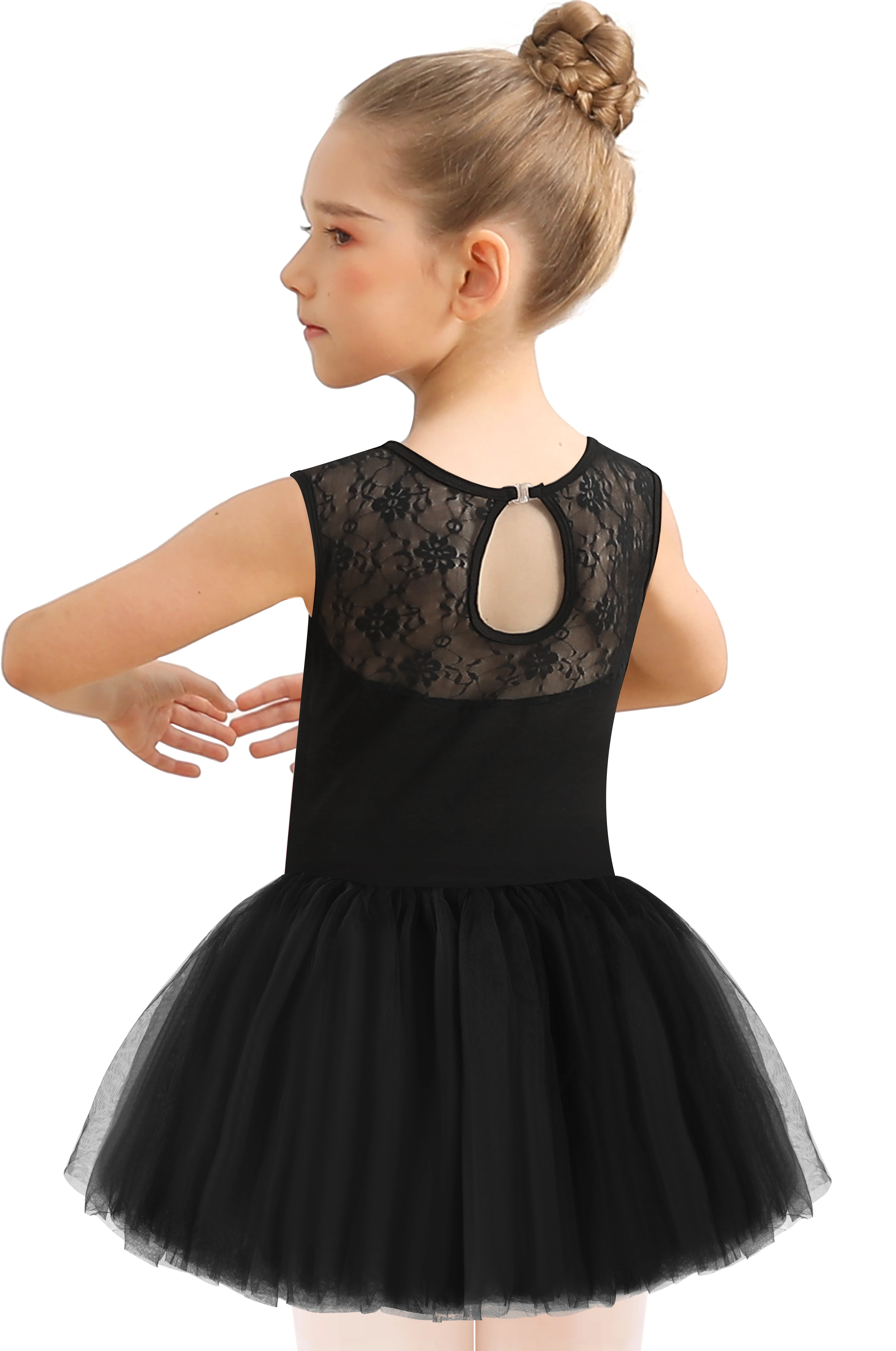 Ballet Lace Cap Sleeve Leotard Tank with Tutu Skirt for Dance Gymnastics (Toddler/Little Girl/Big Girl)