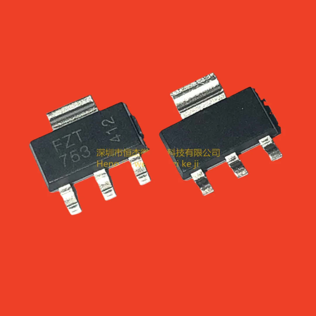 5PCS/Transistor FZT753TA Screen Printing FZT753 PNP 2A/100V Patch Transistor SOT-223