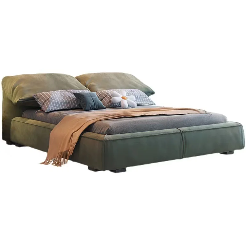 

#Hot-selling high PC and console game bedroom double king room retro light luxury custom color matte fabric soft bed