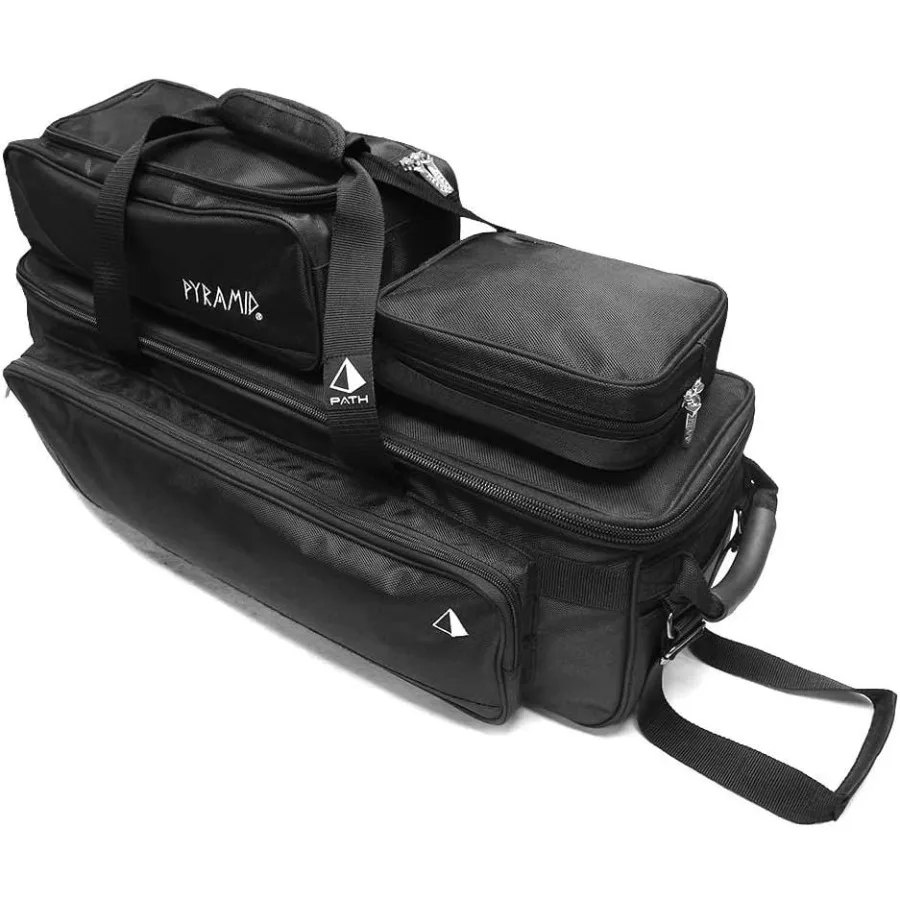 

Pyramid Path Triple Tote Roller Plus Bowling Bag with Detachable Shoe Bag Fits US Mens Size 15 Accessory and Side Pocket Lightw