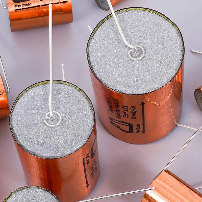 شحن مجاني 2 قطعة سلسلة Tianji MKP الممعدنة مادة البولي بروبيلين القطبية الصوت مرحبا فاي مكثف خط Ag-Cu ± 3% #1