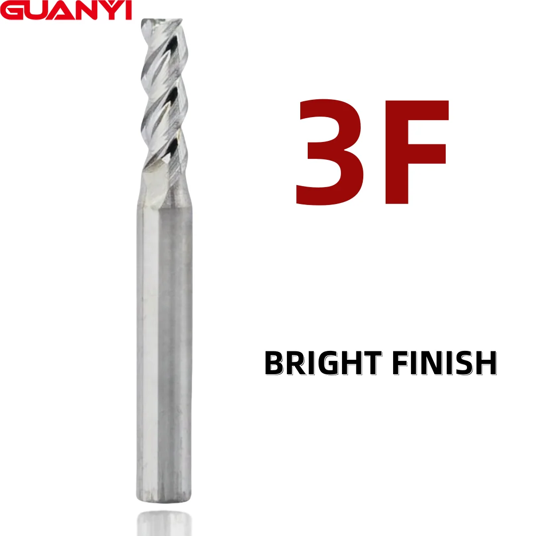 

GUANYI 3F Aluminum Tungsten steel milling cutter bright finish Applicable to aluminum aluminum alloy aluminum plate CNC tool
