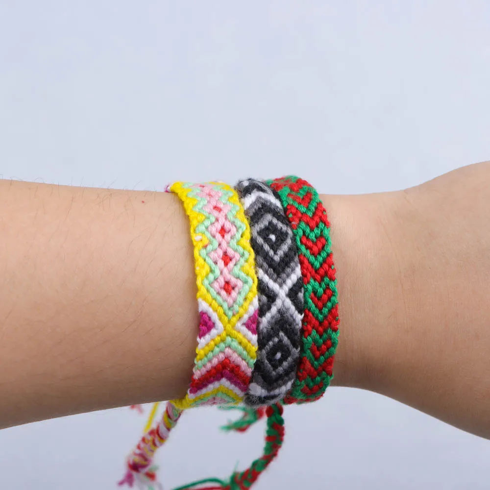 6 قطعة/الوحدة متعدد الألوان الكلاسيكية البوهيمي اليدوية المنسوجة أساور مع قابل للتعديل اليومية ملابس بسيطة هدايا الحفلات للرجال والنساء #6