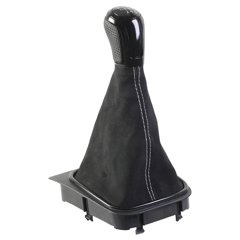 Super Sale For VW Golf 6 MK5 MK6 Jetta 2005 -2014 New Gear Shift Knob MT Lever Change Stick with Gaiter Boot Cover 6 Speed