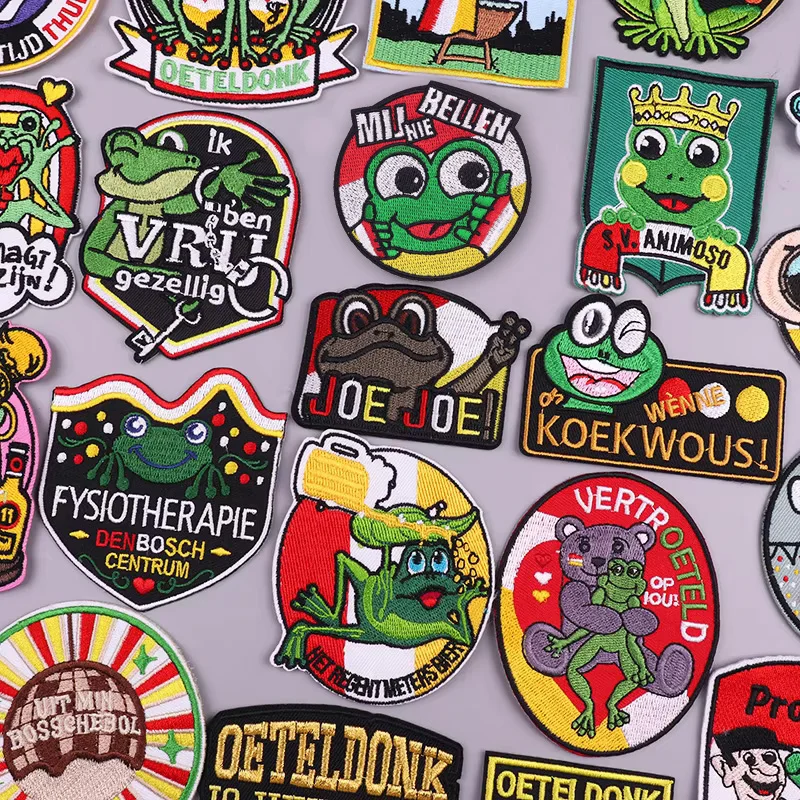 2025 Netherlands Oeteldonk Carnival Iron On Patches For Clothes Oeteldonk Frog Emblem Embroidery Patch Celebration Gift Applique