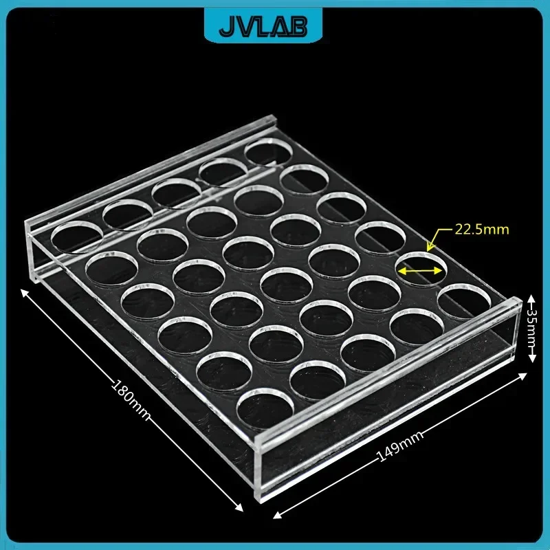 Plexiglass Rack For Chromatography Vial 10 ml Plexiglass Stand Place 30 Vials Analytical Sample Bottle Holder Aperture 22.5 mm