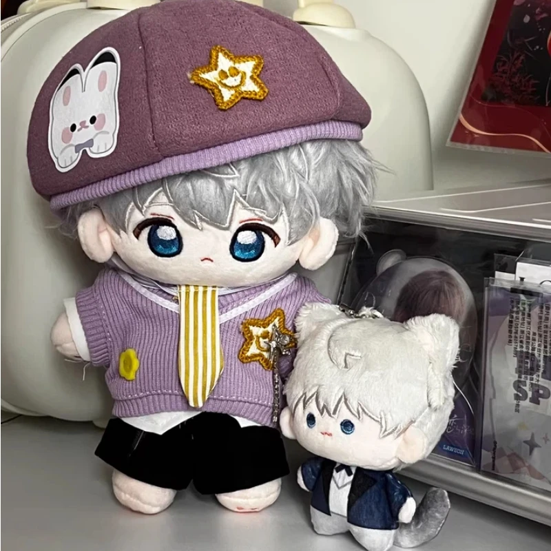 

Комплект одежды для кукол 20 см: свитер, жилет, берет, брюки, ушками кошки. Аксессуары в студенческом стиле. Подарки для девочек и мальчиков.