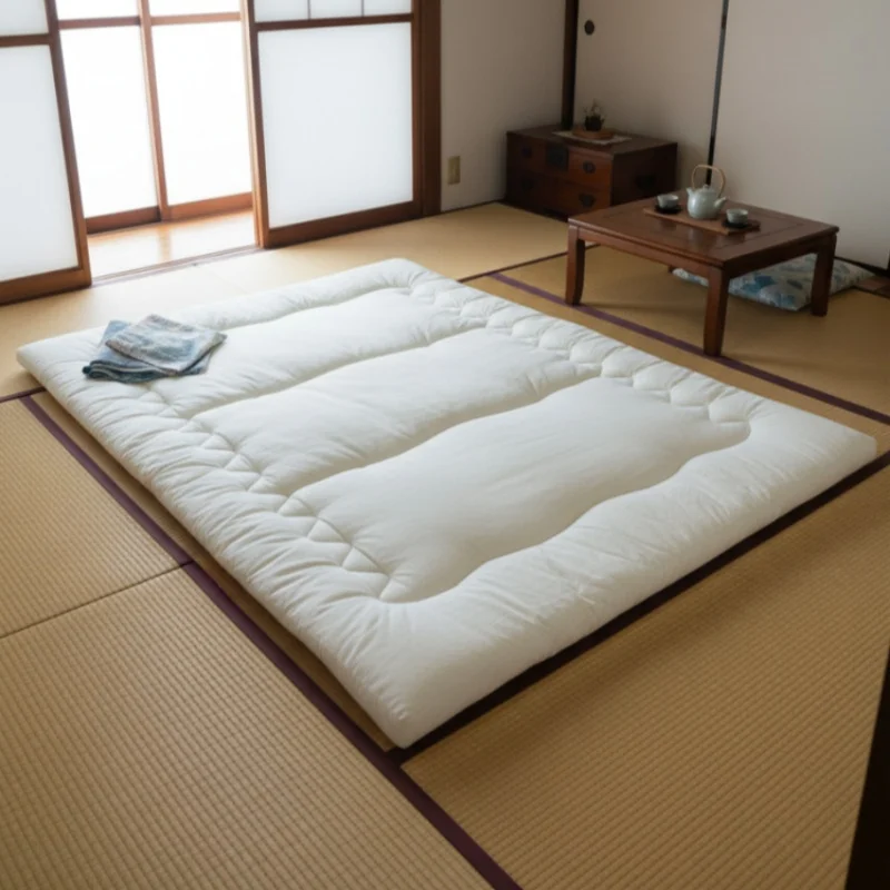 Kueen,Japanese Floor Mattress Futon Foldable&Roll Up Tatami Traditional Japanese Bedding Thicken Folding Cushion Off White Full