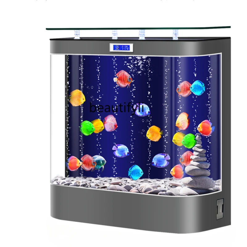 

Fish Tank New Living Room Home Self-Circulation Light Luxury Partition Screens Lazy Change Water Ecological Aquarium