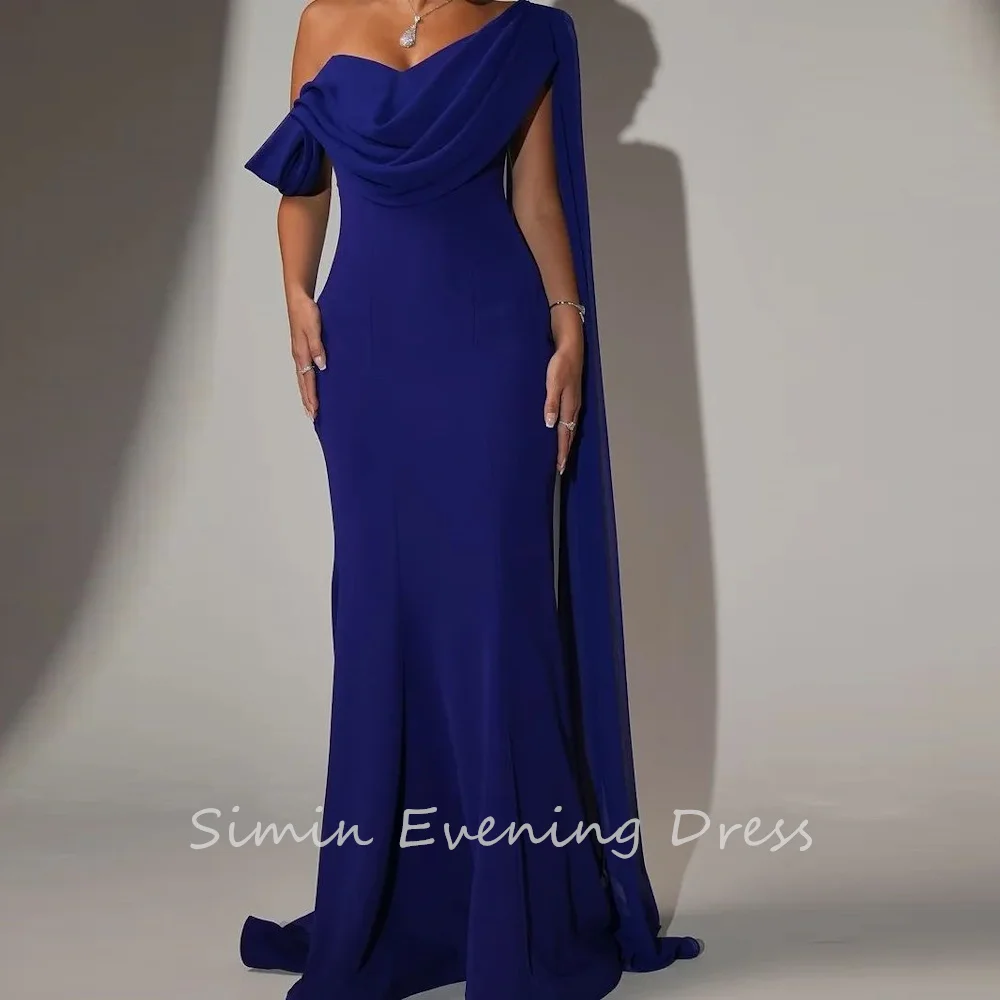 

Simin فستانسهرة Luxury Party Dress One-shoulder Lace Up Short Sleeve elegant Formal Saudi evening gala dress for women 2024