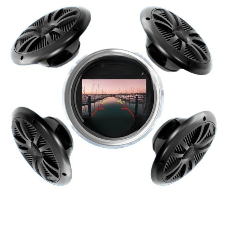 Speaker Black IPX4 Waterproof Power Stereo Speaker Set