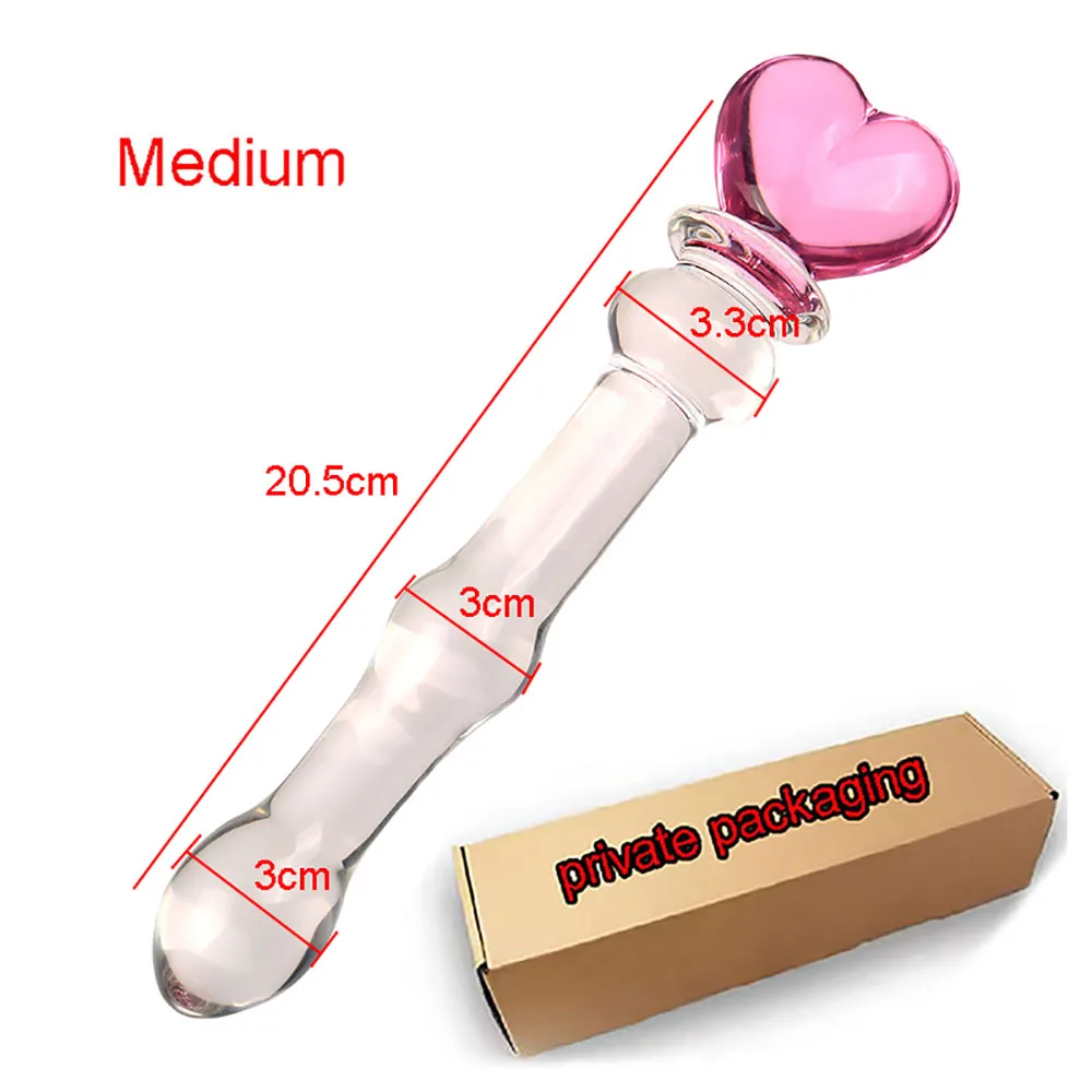 Pink Glass Anal Plug Cute Glass Anal Dildos For Women Smooth Glass Butt Plug Prostate Massage G-Spot Stimulation Sex Toy