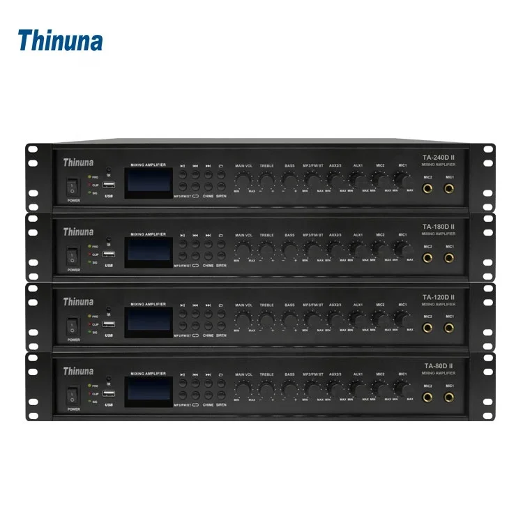 2025 حار Thinuna TA-80D II مجتمعة الجهد الثابت مكبر كهربائي 80 واط خلط مكبر للصوت مع موالف USB مضخم مزج الصوت