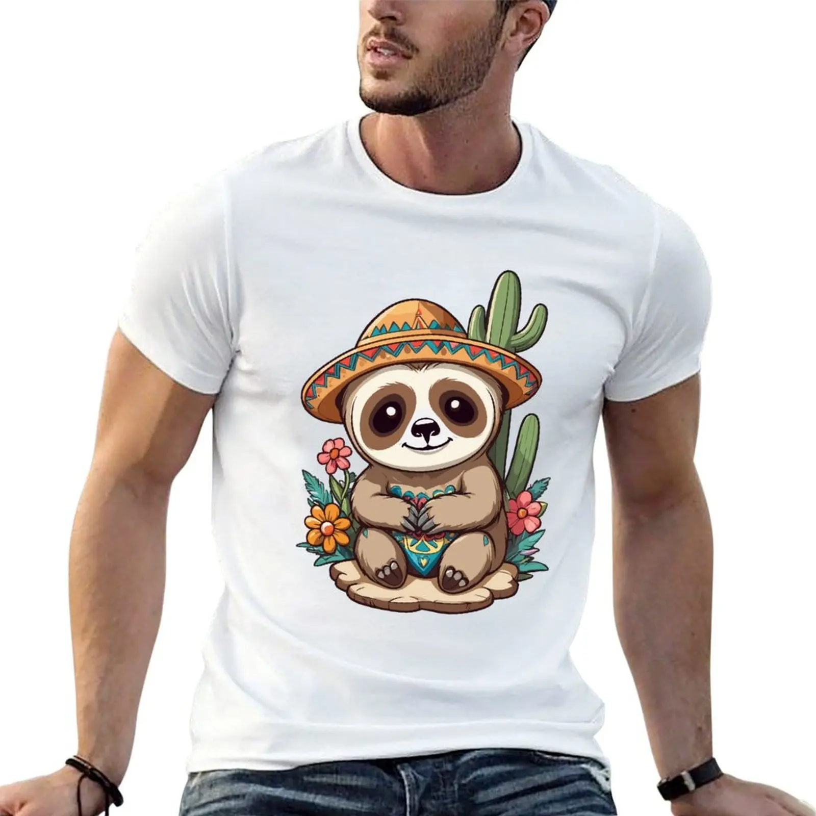 Sloth Iconic Sugar Skull Mexico T-Shirt Christmas Theme Tee Top