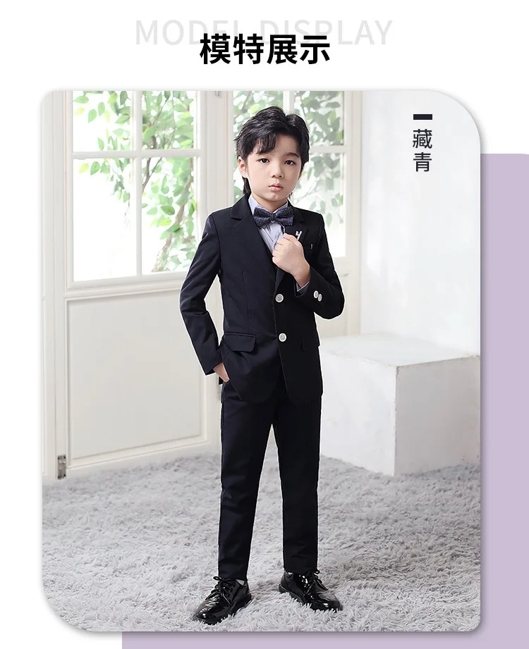 High Quality Boys Formal Dress Wedding Clothes Sets Kids Tuxedo British Suits Child Party Gentlemen Outfits Suit five piece set