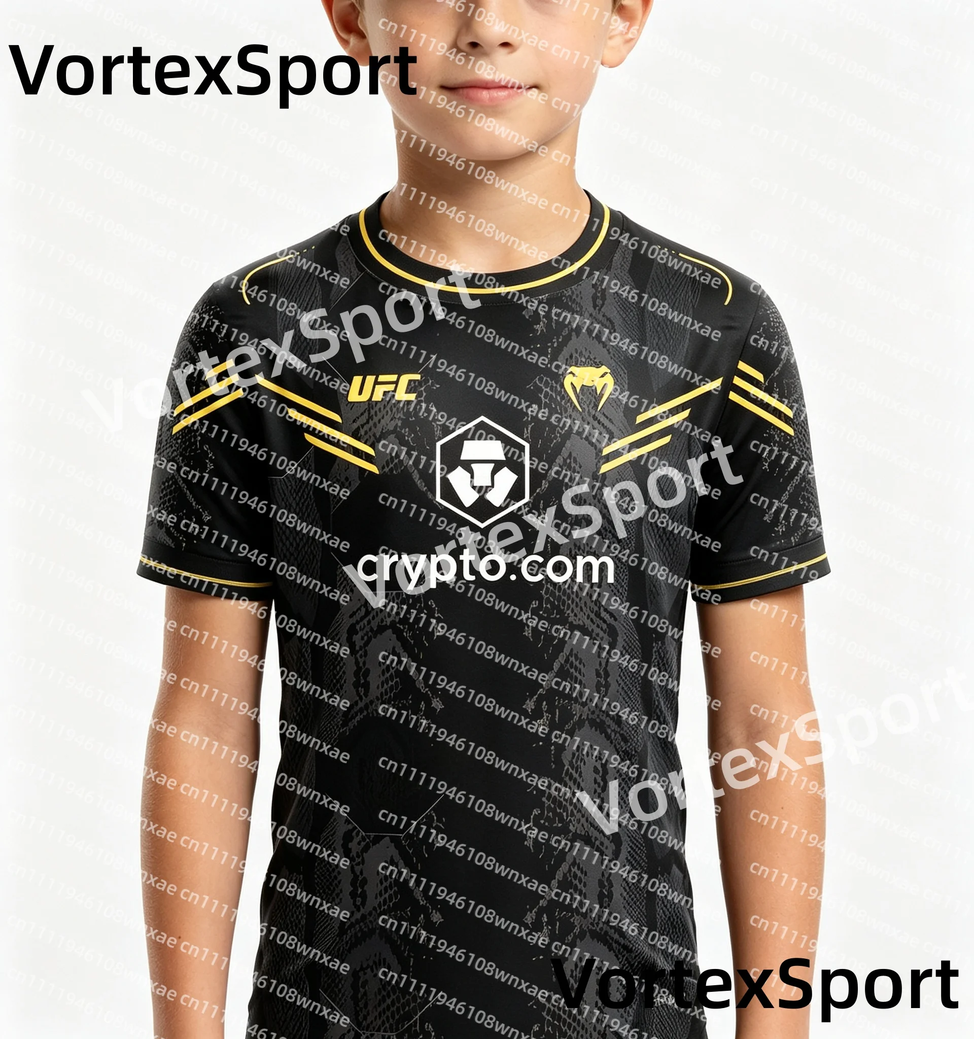 Neu eingetroffen: Kinder- und Herren-UFC-Box-T-Shirt, schnelltrocknend, alle Größen, Kurzarm, Rundhalsausschnitt, für Boxtraining und Fitness. – Detail 5