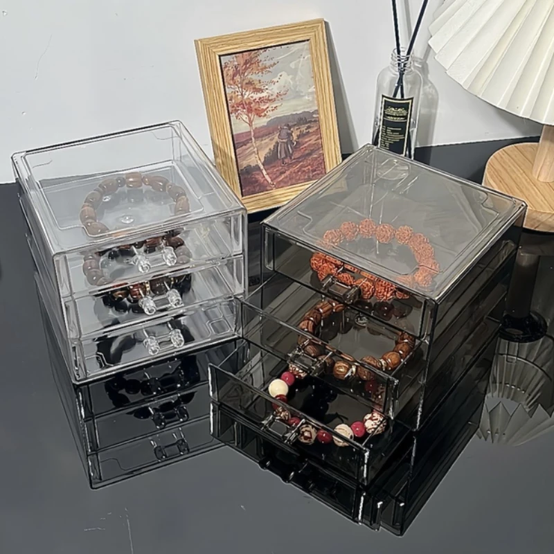 Desktop Storage Rack with Multi-level Drawers for Storing String-type Collectibles and Accessories Dust-proof and Anti-oxidation