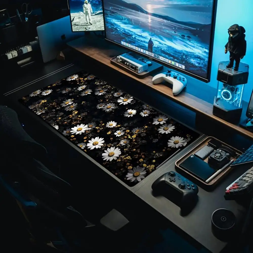 

Night Daisy Mouse Pad Large Gaming Mouse Pad Keyboard Gamer Rubber gaming mouse pad， Anti-wrinkle Non-slip Bottom Desk Mat