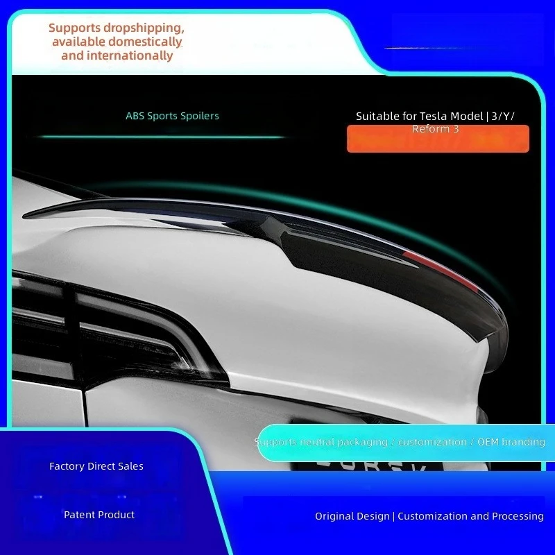 

Обновленный задний спойлер ABS для Tesla Model 3 Y, универсальный спортивный аэродинамический обвес, модификация кузова в стиле OEM