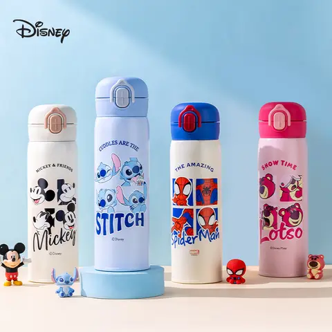 Disney Children's 316 Stainless Steel Insulated Cup for Primary School Students, Direct Drinking Straw Cup, Double Drinking Cup