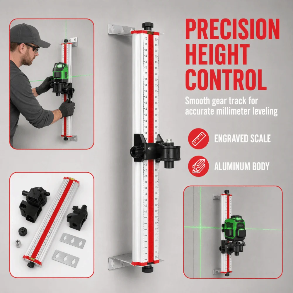 Aluminum Alloy Lasers Level Wall Mount Bracket Front Back Adjustment 180 Degree Rotation Lasers Level Holder
