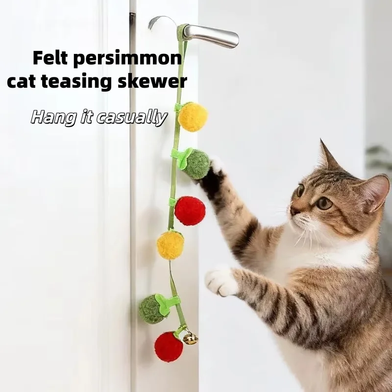 Langlebiges Tomatenförmiges Katzenspielzeug mit Glocke Interaktives Selbstspielzeug für Kätzchen zur Langeweile-Bekämpfung Essentielle Haustierzubehör