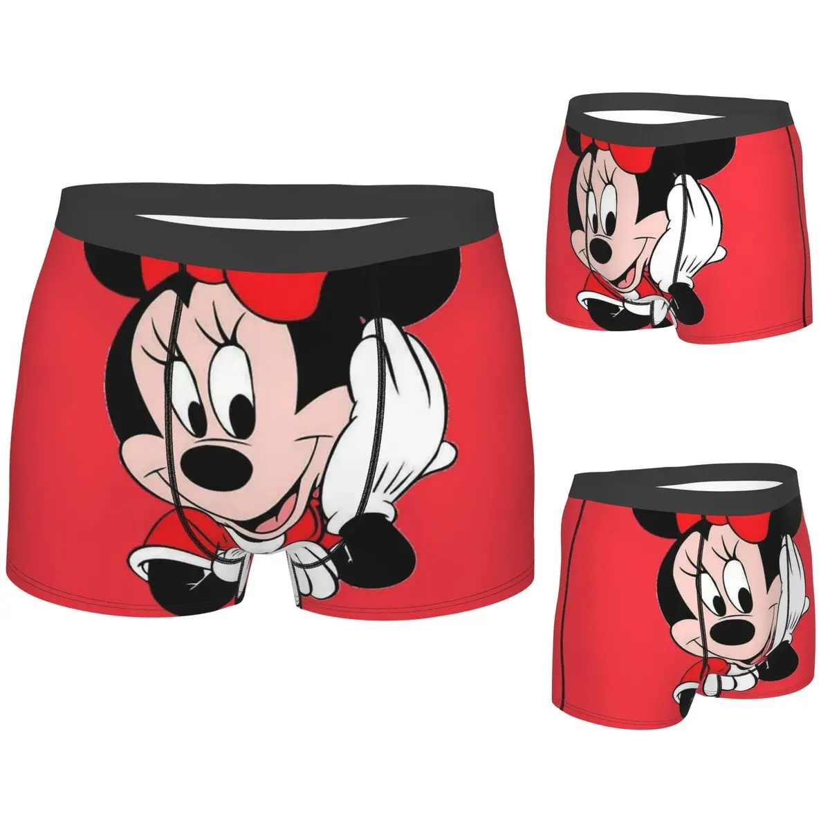 

Boxer Underpants Shorts Red Minnie Cartoon Panties Men Breathable Underwear for Homme Man Boyfriend Gifts