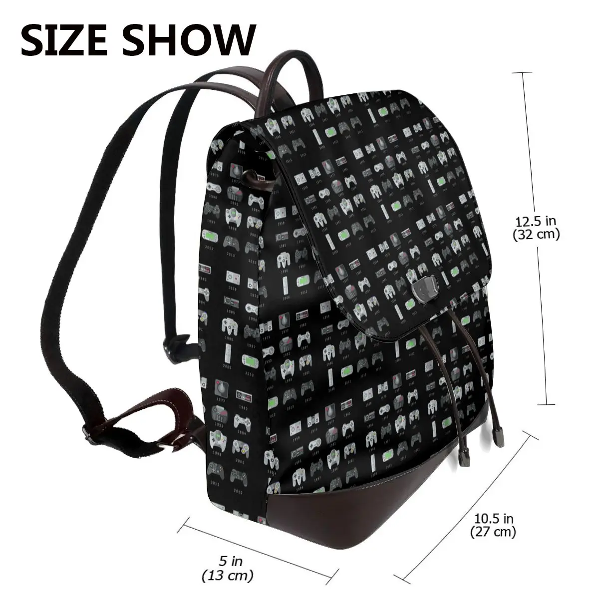 Geek Gaming Controllers Bookbag School Student Bags Hiking Travel Daypack for Women Fashion Derma Backpack