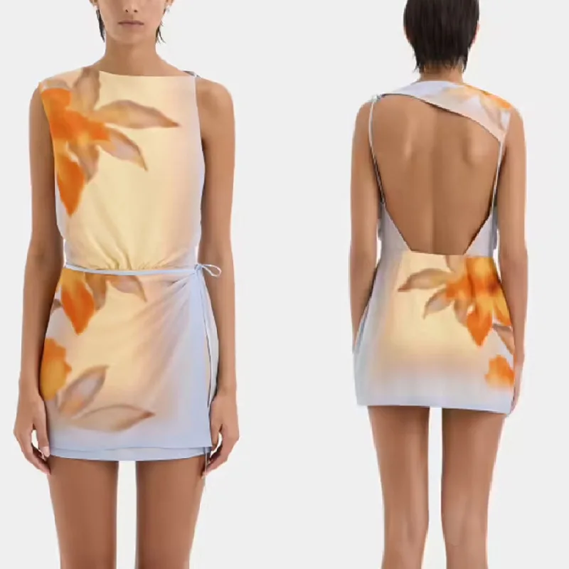 

Ins New 2026 Summer Fashion Printed Bodycon Mini Dress For Women Women's Casual Dresses Beach Luxury Lace Maxi