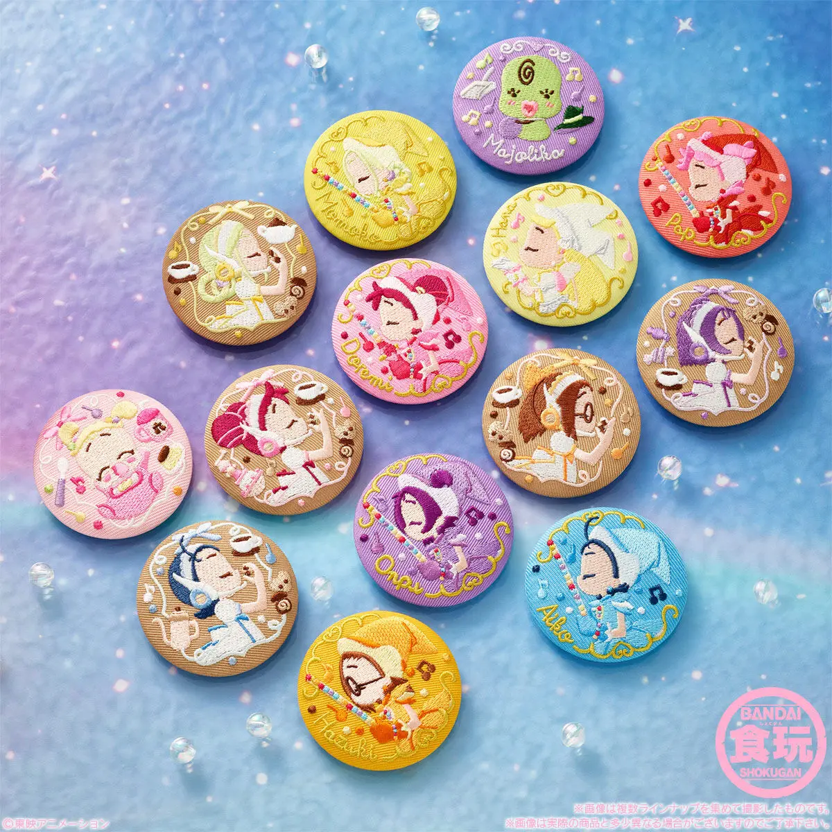 

Original BANDAI DOREMI Candy Toy Series toy embroidery style Badge Toy