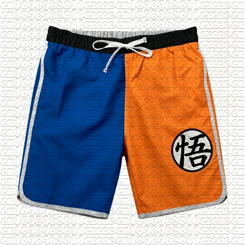 Dragon Ball Anime Goku Symbol Print Shorts, Breathable Quick Dry, 2026 Summer New Loose Plus Size Casual Sports Shorts Y2k