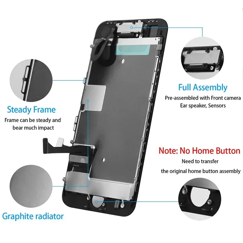 With Camera Back Housing For iPhone 8 Battery Back Shell Rear Door With/No LCD Screen Chassis Frame   SIM Tray