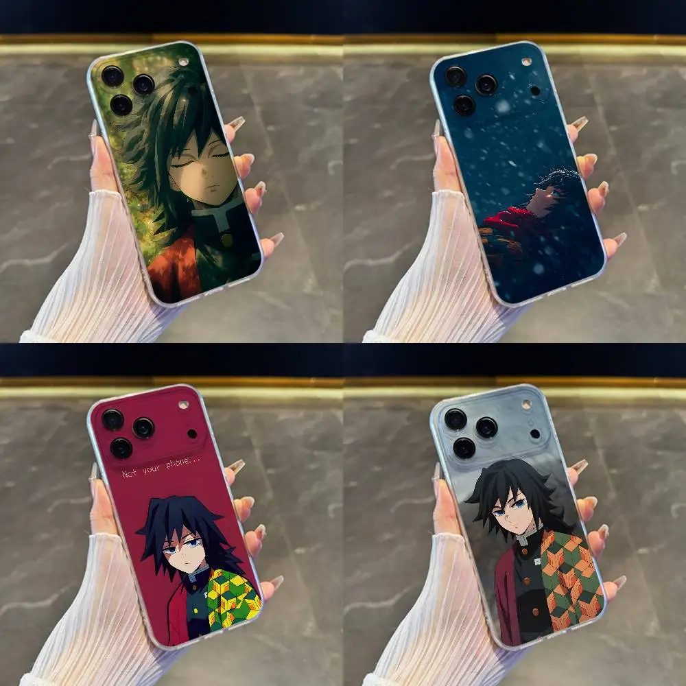 

Anime G-giyu T-tomioka Phone Case For iPhone 17,16,15,14,13,12,11 Pro,Max,Plus,X,XS,XR,SE4,E Mini Transparent Soft Cover
