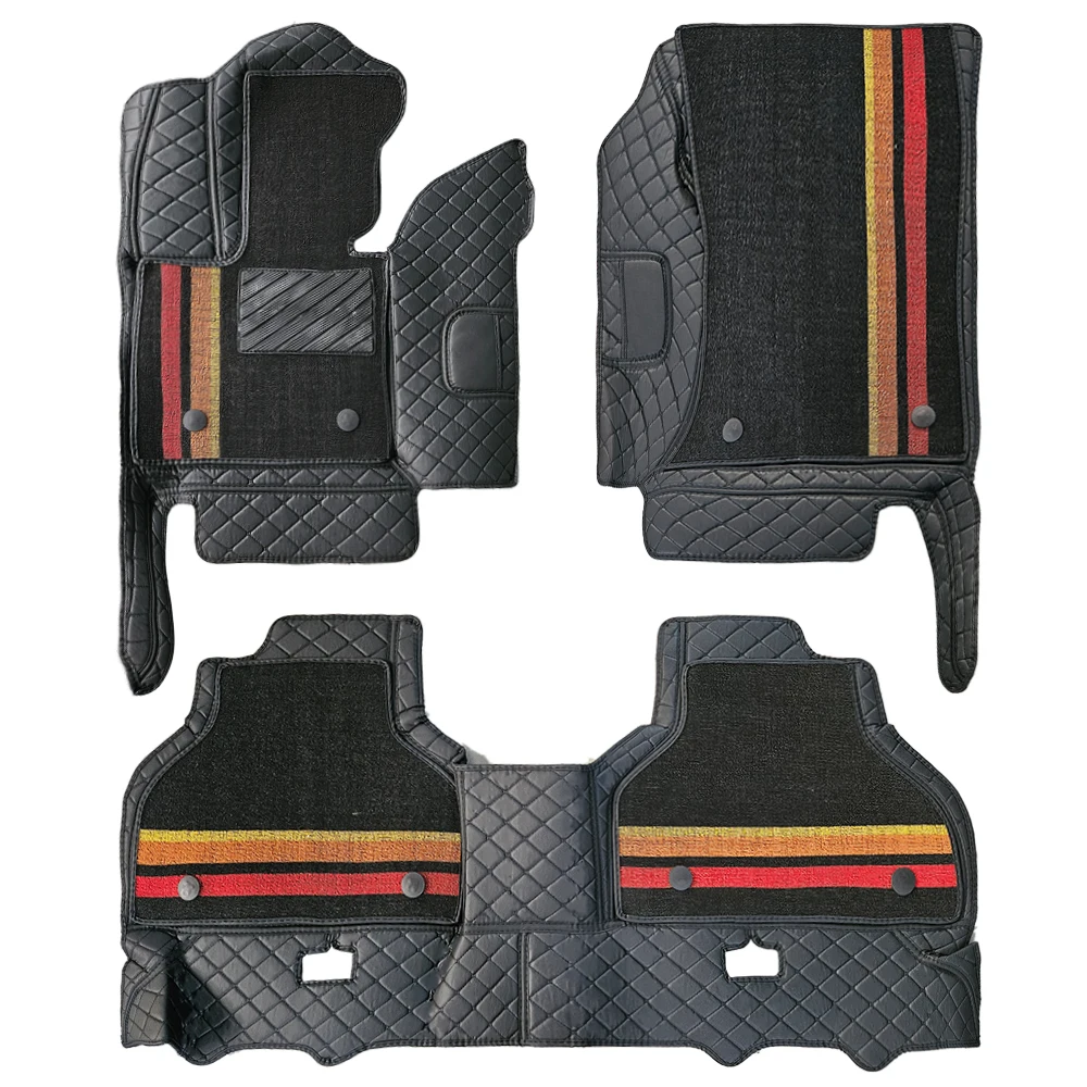 Alfombrillas para coche con bolsillos, doble capa, para todas las estaciones, de cuero PU, para BMW X6 2008 2009 2010 2012 2013 2014 E71 E72, PVC
