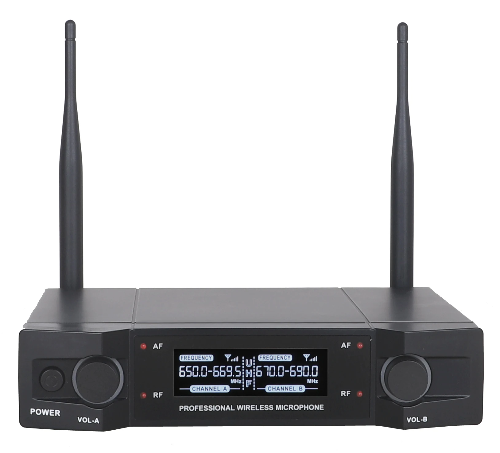 ميكروفون لاسلكي معدني مزدوج Uhf ميكروفون ديناميكي لاسلكي، نظام ميكروفون محمول للكنيسة، دي جي، الزفاف، المنزل Ktv #4