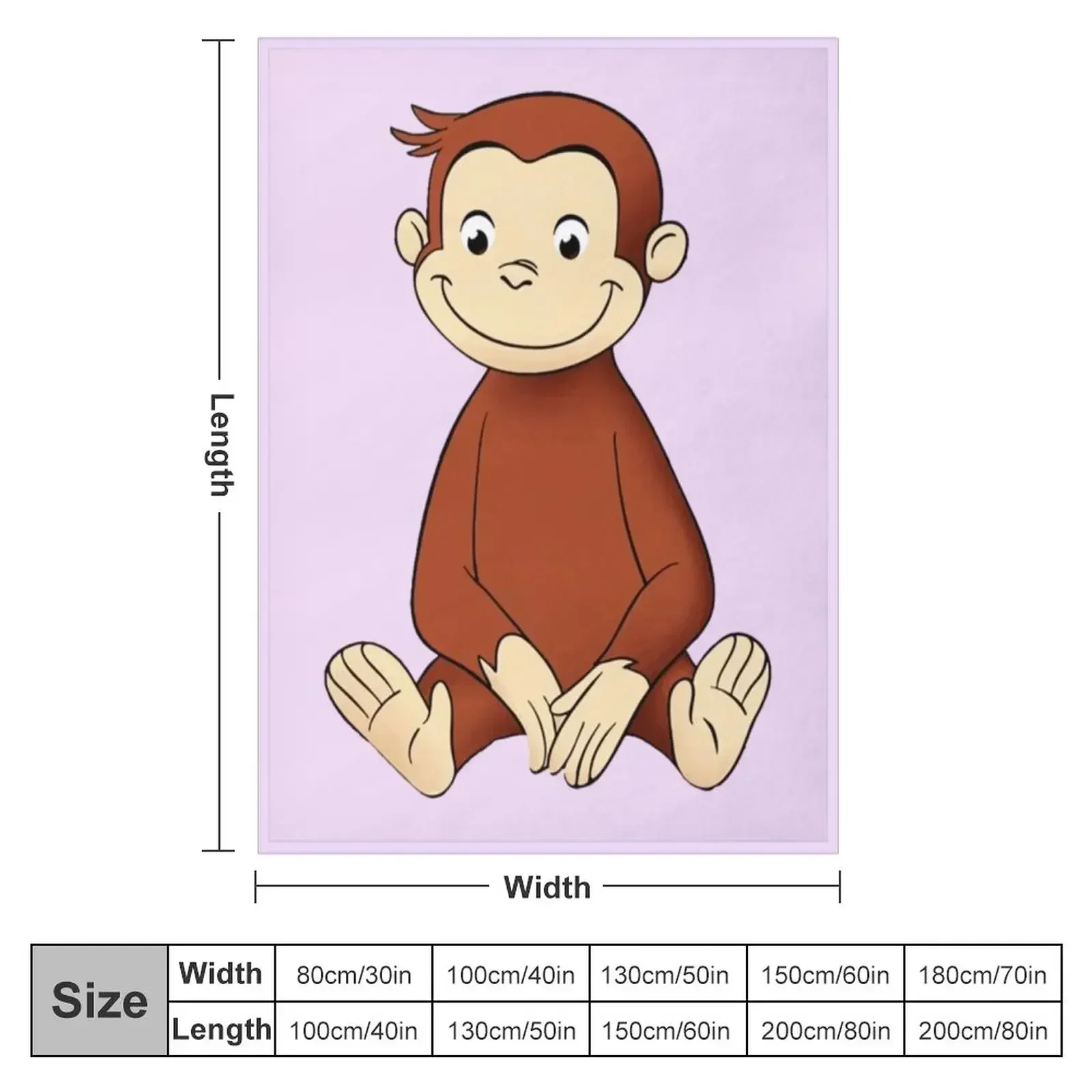 monkey curious george Throw Blanket Cute Softest Sleeping Bag Beach For Baby Extra Large Throw Blankets