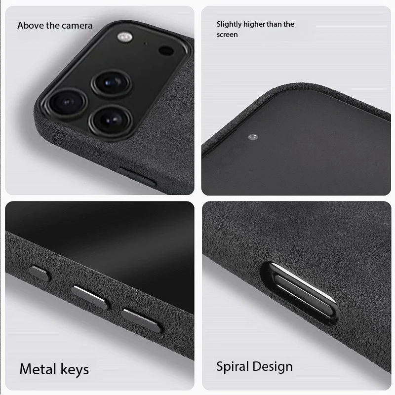 100% Italian Alcantara Magnetic Case for iPhone 17 Pro Max Air Luxury Magsafe Cover Leather Phone Cases for iPhone 17Pro 17Air - náhled 4