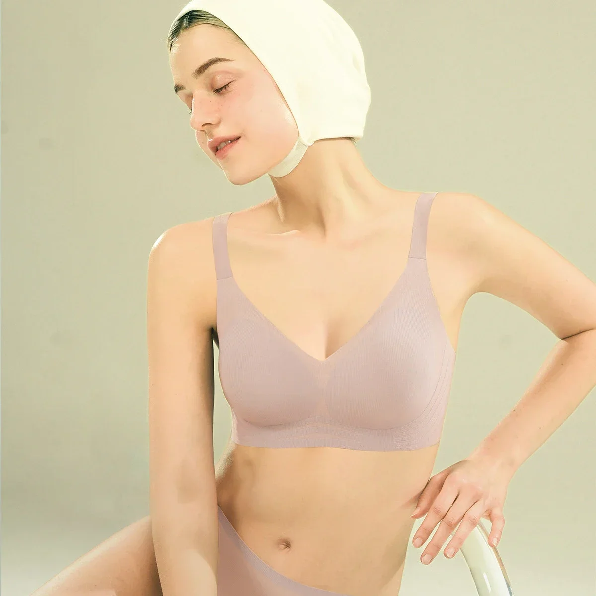 SUJIIN Wireless Push-up Anti-sagging Bras for Women Smoothing Comfort Bra Padded Summer Thin Cooling Seamless Bralette MX159A