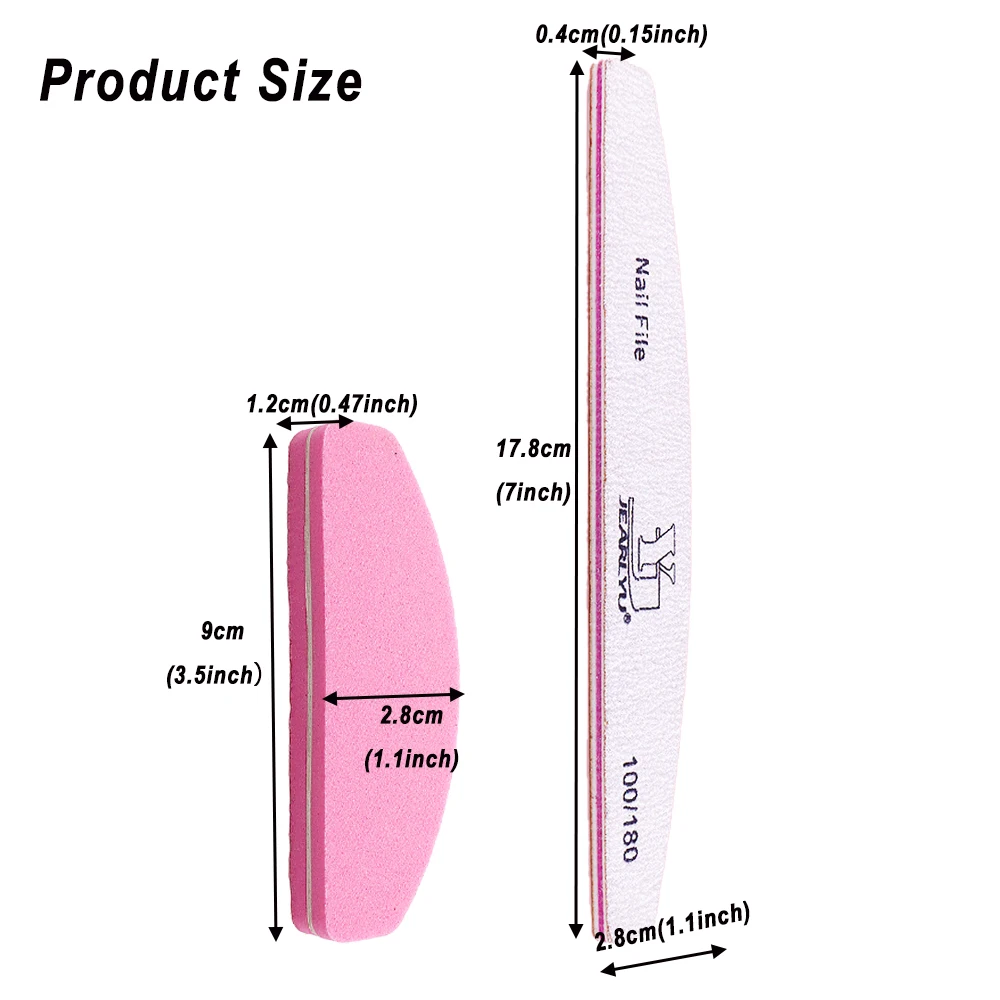 12 個 100/180 ネイルアートサンディングサンドペーパーセット洗えるバナナバフ湾曲したプロフェッショナルマニキュアツールスポンジミニ爪やすり