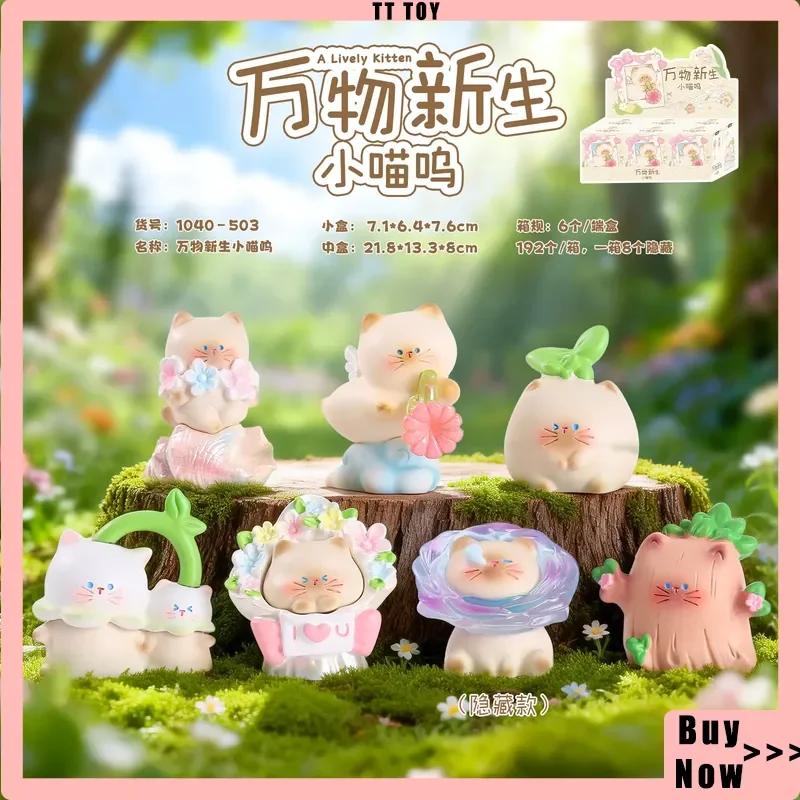 2026 Neue Niedliche Katzen-Figuren der Serie „Alle Dinge Wiedergeboren“ Blindbox Kawaii Katzen-Statue Desktop-Entpackungsgenuss Mystery-Geschenke