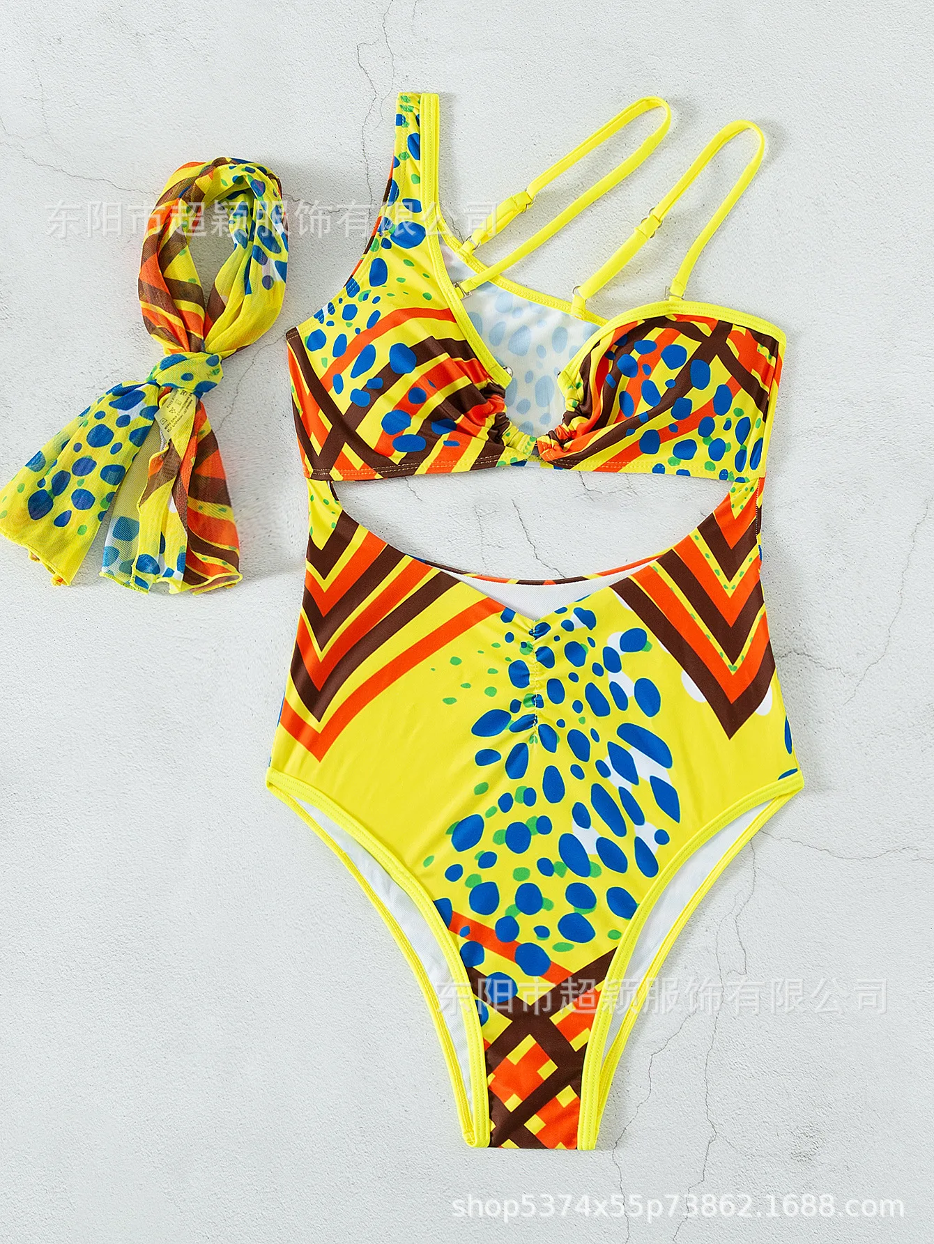 보헤미안 섹시 홀터넥 스트랩 하이웨이스트 원피스 수영복 비키니 2025 신상