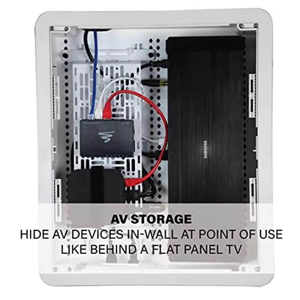 17 Inch Dual Purpose In-Wall Media Enclosure TV Device Storage Electrical Box Cable Management USA Made Expertly Crafted Split image 3
