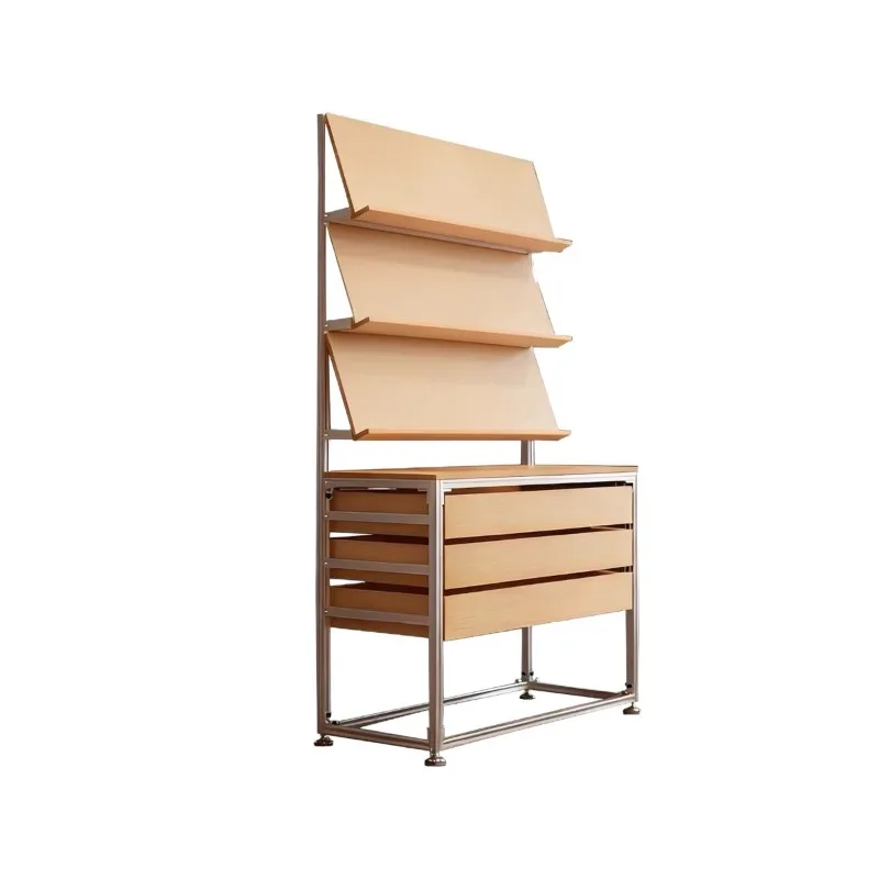 Birch Ocean Panel Aluminum Bookshelf, Boutique Shop Display Cabinet Display Shelf, Sample Layer Shelf, Office Bookcase