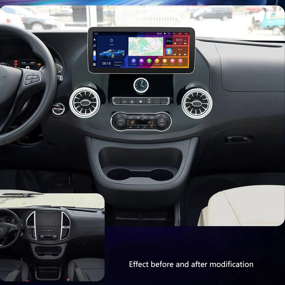 12.3-Inch Smart Screen with Android Radio CarPlay Compatible Mercedes-   Vito W447 2016-2023 Built-In GPS MP3 DSP Function