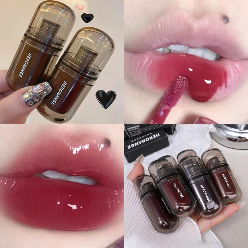 Cristal Hidratante Óleo Labial, Translúcido Mancha Espelho Lip Glaze, Batom Líquido, Brilho Labial Claro, Maquiagem Coreana, Geléia, Cosméticos